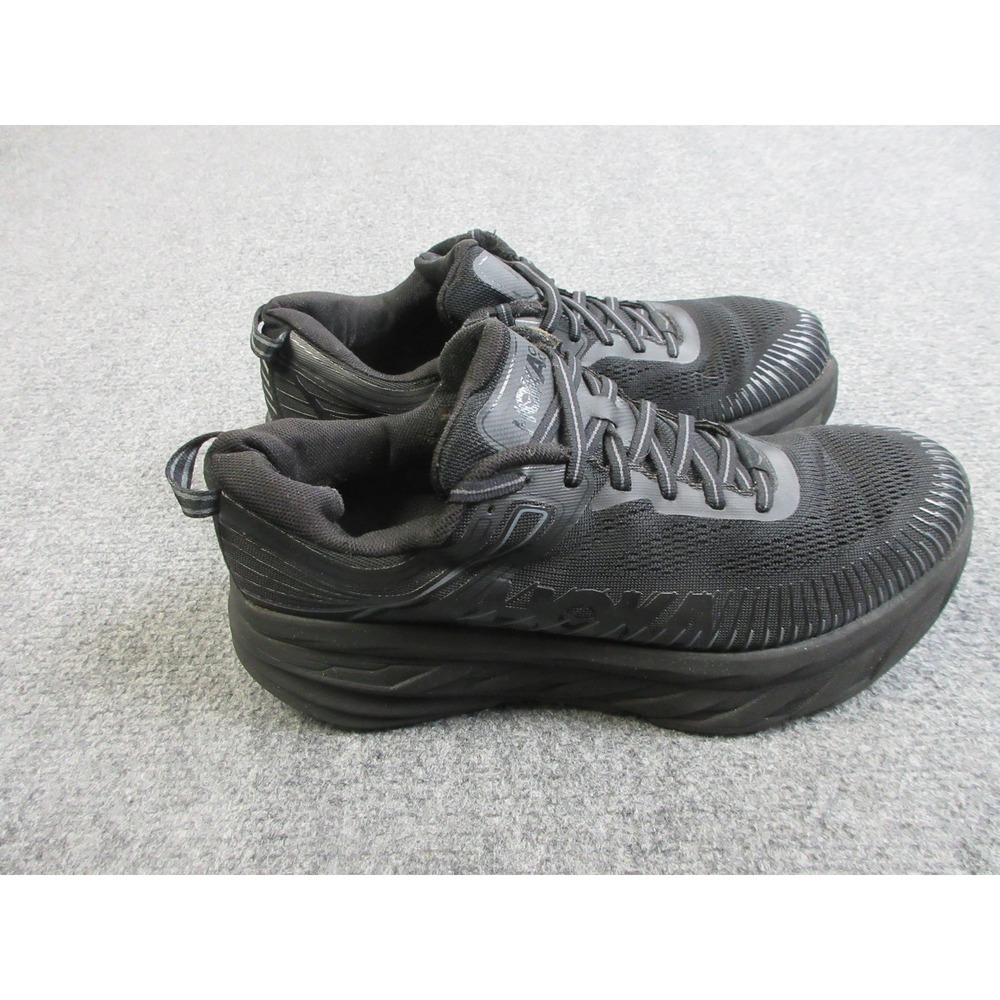 Hoka One One Bondi 7 Wide Shoes Womens Size 10.5 Black Running Sneakers 1110531